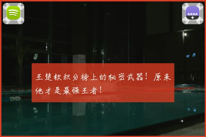 王楚钦积分榜上的秘密武器！原来他才是最强王者！